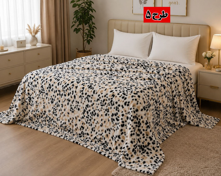 خرید عمده پتو ژلهای دو نفره طرح پوستی سوپر سافت | پک 5 عددی | وارداتی و ضد حساسیت