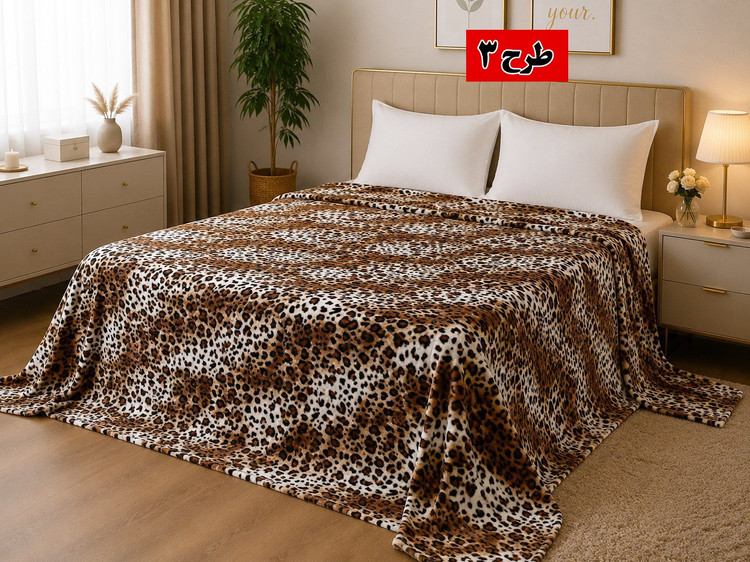 خرید عمده پتو ژلهای دو نفره طرح پوستی سوپر سافت | پک 5 عددی | وارداتی و ضد حساسیت
