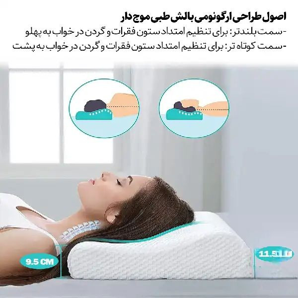 خرید بالش طبی مموری فوم مدیکو | فرمگیری سر و گردن | ضد حساسیت