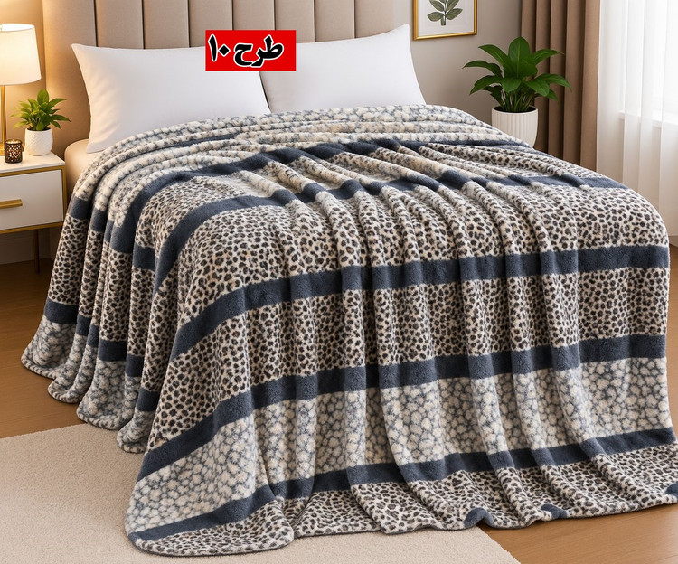 پتو ژلهای وارداتی دو نفره طرح پوستی ابعاد ۲۲۰ در ۲ (مدل سوپر سافت)