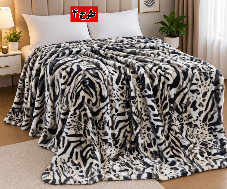 پتو ژلهای وارداتی دو نفره طرح پوستی ابعاد ۲۲۰ در ۲ (مدل سوپر سافت)
