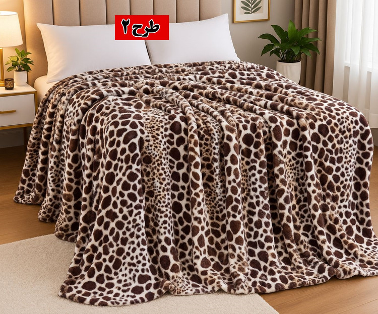 خرید عمده پتو ژلهای دو نفره طرح پوستی سوپر سافت | پک 5 عددی |ابعاد ۲۲۰ در ۲