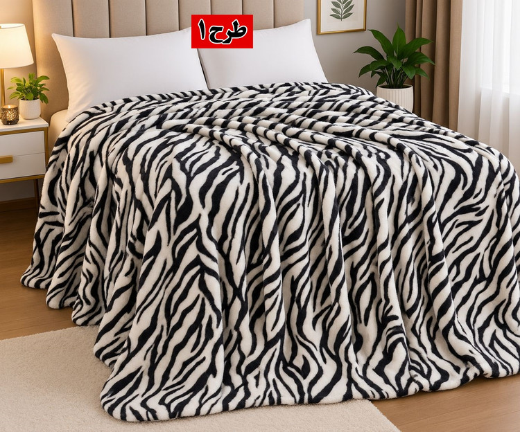 خرید عمده پتو ژلهای دو نفره طرح پوستی سوپر سافت | پک 5 عددی |ابعاد ۲۲۰ در ۲